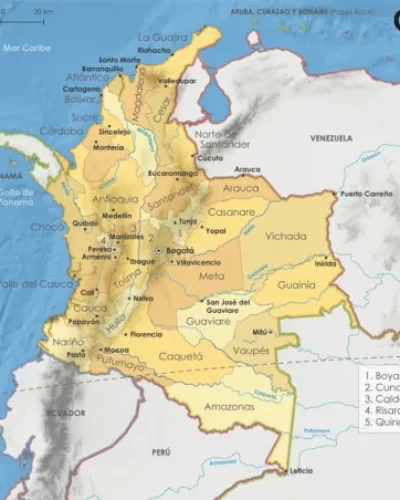 mapa politico colombia 640x452